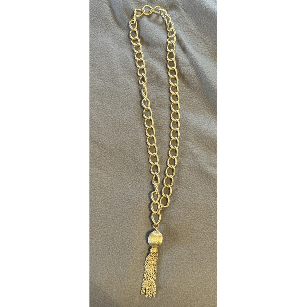 Gold Toned chain belt 36.5"with tassel